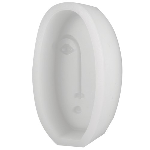 Moule savon en silicone ovale - 10x5.5cm - visage abstrait - Transparent