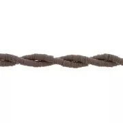 Perles Heishi rondelles  en pâte polymère 3x1 mm - Marron foncé x45cm