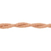 Perles Heishi rondelles  en pâte polymère 3x1 mm - Nude orangé x45cm|raw }}