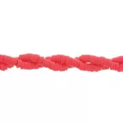 Perles Heishi rondelles  en pâte polymère 4x1 mm - Rouge x45cm