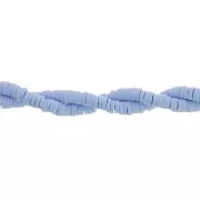 Perles Heishi rondelles  en pâte polymère 4x1 mm - Bleu ciel x45cm