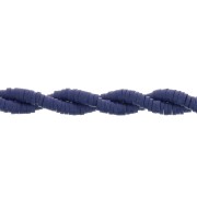 Perles Heishi rondelles  en pâte polymère 4x1 mm - Bleu nuit x45cm