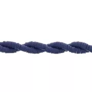 Perles Heishi rondelles  en pâte polymère 4x1 mm - Bleu nuit x45cm