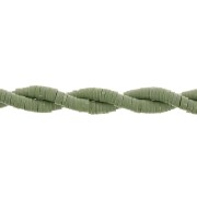 Perles Heishi rondelles  en pâte polymère 4x1 mm - Olive x45cm|raw }}