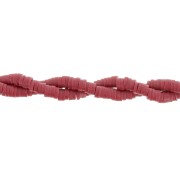 Perles Heishi rondelles  en pâte polymère 4x1 mm - Bordeaux x45cm