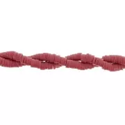 Perles Heishi rondelles  en pâte polymère 4x1 mm - Bordeaux x45cm