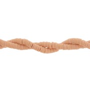 Perles Heishi rondelles  en pâte polymère 4x1 mm - Nude orangé x45cm|raw }}
