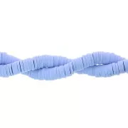 Perles Heishi rondelles  en pâte polymère 6x1 mm - Bleu ciel x45cm