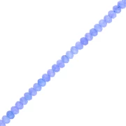 Rondes aplaties facettées 6x4 mm pierre gemme teintée - Quartz Bleu x37cm