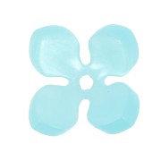 Perles fleur 13.5 mm en acétate - Bleu clair nacré x4|raw }}
