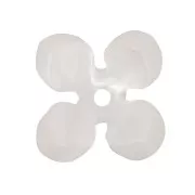 Perles fleur 13.5 mm en acétate - Blanc nacré x4
