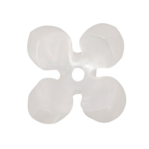 Perles fleur 13.5 mm en acétate - Blanc nacré x4