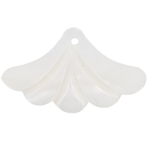 Pendentif fleur 22x37 mm en nacre - Naturel x1