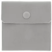 Pochette en velours avec bouton pression pour bijoux 100x95 mm - Gris x1