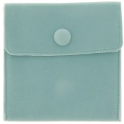 Pochette en velours avec bouton pression pour bijoux 100x95 mm - Turquoise x1|raw }}