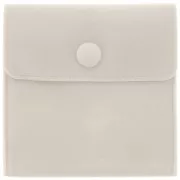 Pochette en velours avec bouton pression pour bijoux 100x95 mm - Ecru x1