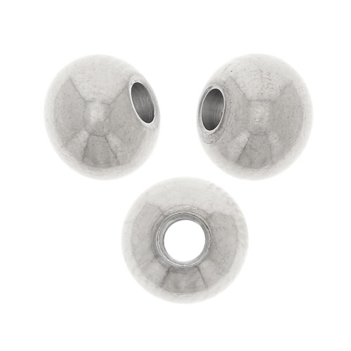 Perles rondes aplaties 6x4.7 mm - Acier inoxydable 304 x20