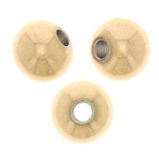 Perles rondes aplaties 8x6.7 mm - Acier inoxydable 304 Doré x10