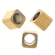Perles cubes 2 mm - Acier inoxydable 304 Doré x10