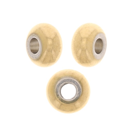 Perles rondelles Heishi - disque plat 6x3 mm - Acier inoxydable 304 Doré x10