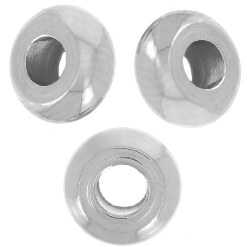 Perles rondelles Heishi - disque plat 6x3 mm - Acier inoxydable 304L x20