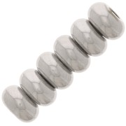 Perles rondelles Heishi - disque plat 6x3 mm - Acier inoxydable 304L x20
