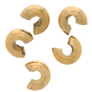 Caches perles à écraser 5 mm - Acier inoxydable 304L Doré x10