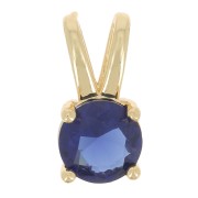 Pendentif rond avec Oxyde de Zirconium 6 mm - Doré - Sapphire x1|raw }}