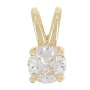 Pendentif rond avec Oxyde de Zirconium 6 mm - Doré - Crystal x1|raw }}