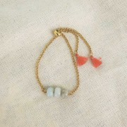 Bracelet réglable 20cm pour intercalaire - maille Jaseron - Acier Inox 304 Doré x1