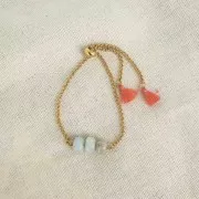 Bracelet réglable 20cm pour intercalaire - maille Jaseron - Acier Inox 304 Doré x1