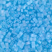Miyuki Half Tila Beads 5x2.3x1.9mm HTL-148FR - Transparent Aqua AB Mat x10g