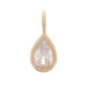Mini breloque goutte avec un oxyde de zirconium 10x4 mm - Plaqué or 3 microns - Crystal x1
