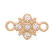 Intercalaire croix avec oxydes de zirconium 11x7 mm - Plaqué Or 3 microns - Crystal x1