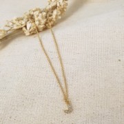 Breloque symbole 8 mm avec oxydes de zirconium - & - Doré à l'or fin - Crystal x1