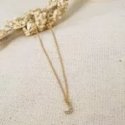 Breloque symbole 8 mm avec oxydes de zirconium - & - Doré à l'or fin - Crystal x1