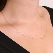 Tour de cou maille Forçat limée 1.25 mm - Rose Gold filled (or laminé)  x46cm