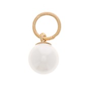 Breloque ronde imitation perle nacrée 5 mm - Gold filled (Or laminé) Blanc x1|raw }}