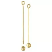 Clou tête ronde 18x0.6 mm avec boule dévissable - Gold filled (or laminé)  x1