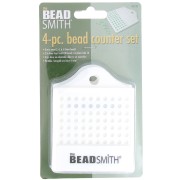 Set de 4 compteurs de perles en plastique - 3 mm à 8 mm - Beadalon - Blanc