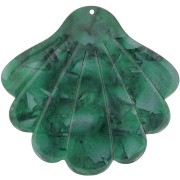 Pendentif coquillage en acétate 43x45 mm - Vert foncé nacré x1|raw }}