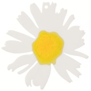 Pendentif marguerite en acétate 44x43 mm - Blanc - Jaune pailleté x1|raw }}