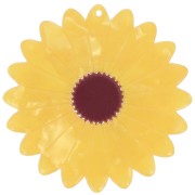 Pendentif tournesol en acétate 37 mm - Jaune nacré - Marron x1|raw }}