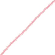 Perles rondelles bouliers facettées en pierre gemme  2x1 mm - Quartz rose x39cm