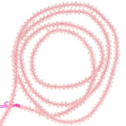 Perles rondelles bouliers facettées en pierre gemme  2x1 mm - Quartz rose x39cm