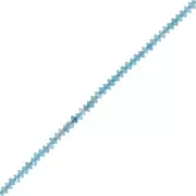 Perles rondelles bouliers facettées en pierre gemme  2x1 mm - Apatite x38cm
