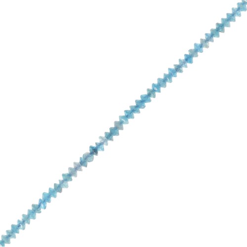 Perles rondelles bouliers facettées en pierre gemme  2x1 mm - Apatite x38cm