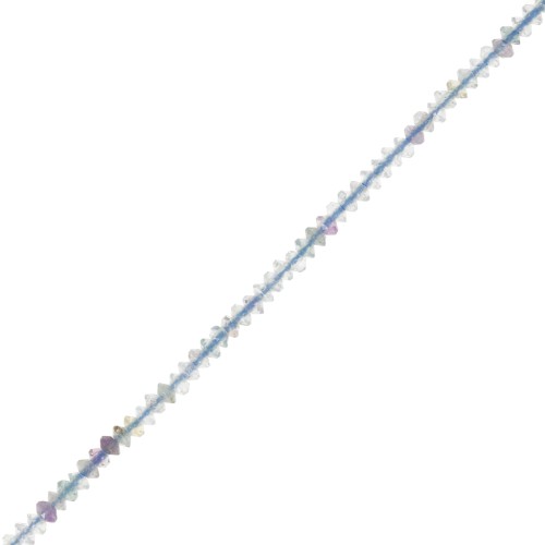 Perles rondelles bouliers facettées en pierre gemme  2x1 mm - Fluorite x39cm