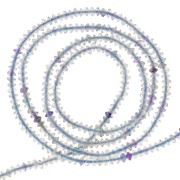 Perles rondelles bouliers facettées en pierre gemme  2x1 mm - Fluorite x39cm