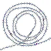 Perles rondelles bouliers facettées en pierre gemme  2x1 mm - Fluorite x39cm